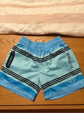 b1101 blue Boys' Light Blue Athletic Shorts